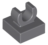 Tile, Modified 1 x 1 with Open O Clip